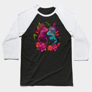 Iguana Couple Valentine Baseball T-Shirt